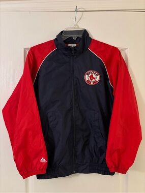 Vintage Majestic Boston Red Sox MLB youth Jacket windbreaker Boy's Medium 10/12